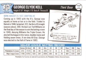 1998 Philadelphia Athletics Historical Society Fan Favorites #17 George Kell Back