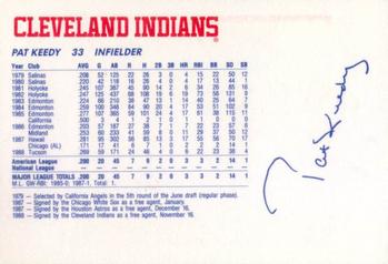 1989 Cleveland Indians The Tribe #16 Pat Keedy Back