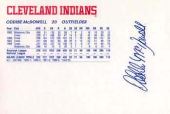 1989 Cleveland Indians The Tribe #18 Oddibe McDowell Back