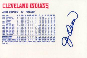 1989 Cleveland Indians The Tribe #22 Jesse Orosco Back