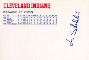 1989 Cleveland Indians The Tribe #24 Joe Skalski Back