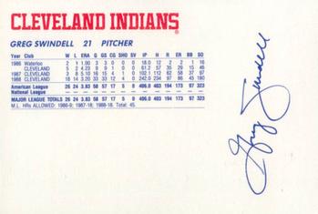 1989 Cleveland Indians The Tribe #26 Greg Swindell Back