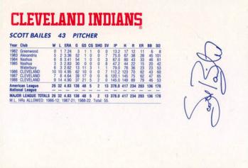 1989 Cleveland Indians The Tribe #4 Scott Bailes Back