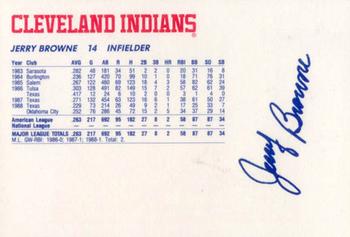 1989 Cleveland Indians The Tribe #6 Jerry Browne Back