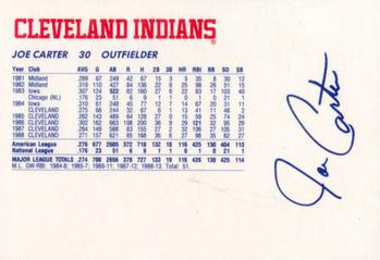 1989 Cleveland Indians The Tribe #8 Joe Carter Back