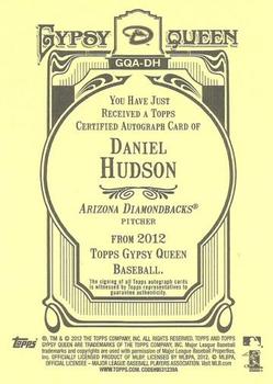 2012 Topps Gypsy Queen - Autographs #GQA-DH Daniel Hudson  Back