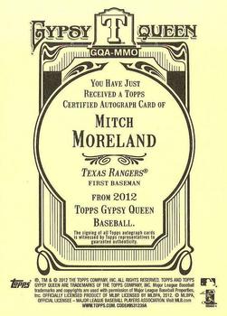 2012 Topps Gypsy Queen - Autographs #GQA-MMO Mitch Moreland  Back