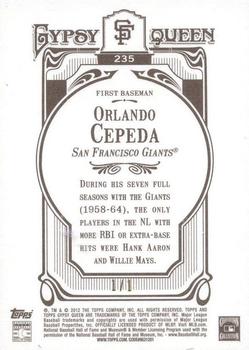 2012 Topps Gypsy Queen - Framed Black #235 Orlando Cepeda  Back