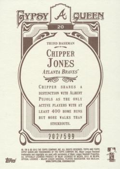 2012 Topps Gypsy Queen - Framed Blue #20 Chipper Jones  Back