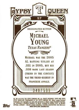 2012 Topps Gypsy Queen - Framed Blue #57 Michael Young  Back