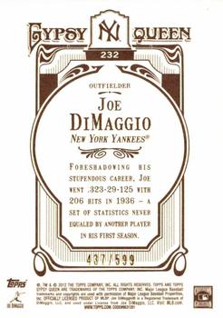 2012 Topps Gypsy Queen - Framed Blue #232 Joe DiMaggio  Back