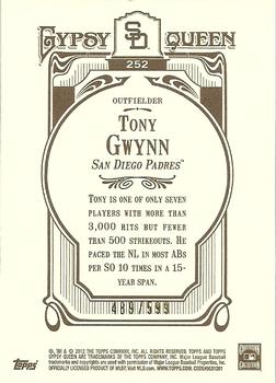 2012 Topps Gypsy Queen - Framed Blue #252 Tony Gwynn  Back