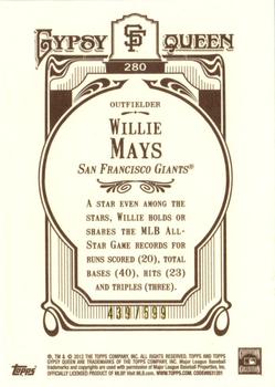 2012 Topps Gypsy Queen - Framed Blue #280 Willie Mays  Back