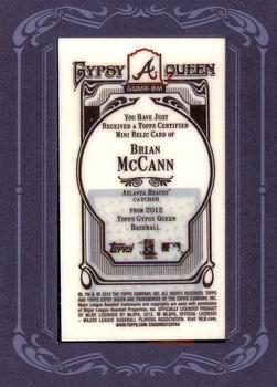 2012 Topps Gypsy Queen - Framed Mini Relics #GQMR-BM Brian McCann  Back