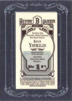 2012 Topps Gypsy Queen - Framed Mini Relics #GQMR-KY Kevin Youkilis  Back