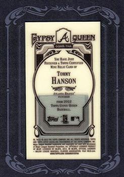 2012 Topps Gypsy Queen - Framed Mini Relics #GQMR-THA Tommy Hanson  Back