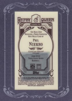 2012 Topps Gypsy Queen - Framed Mini Relics #GQMR-PN Phil Niekro  Back