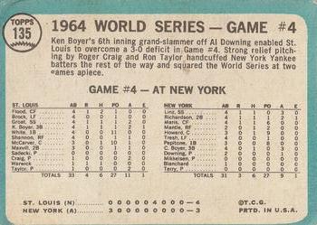 1965 Topps #135 World Series Game #4 - Boyer's Grand-Slam Back