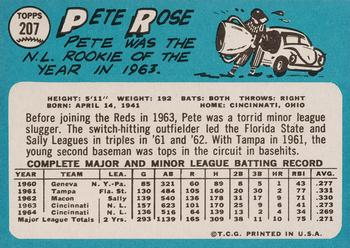 1965 Topps #207 Pete Rose Back