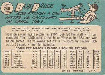 1965 Topps #240 Bob Bruce Back
