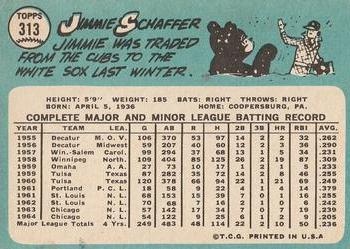 1965 Topps #313 Jimmie Schaffer Back