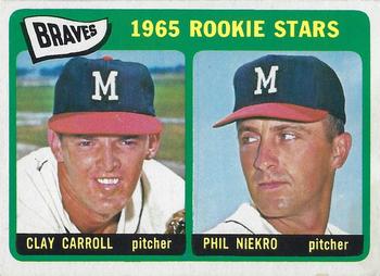 1965 Topps #461 Braves 1965 Rookie Stars (Clay Carroll / Phil Niekro) Front