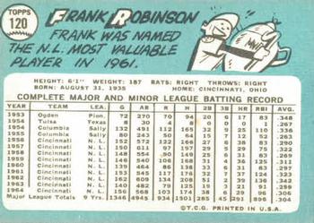 1965 Topps #120 Frank Robinson Back