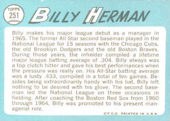 1965 Topps #251 Billy Herman Back