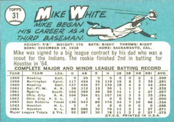 1965 Topps #31 Mike White Back