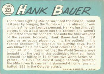 1965 Topps #323 Hank Bauer Back