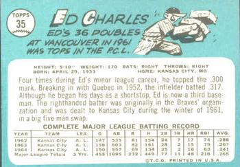1965 Topps #35 Ed Charles Back