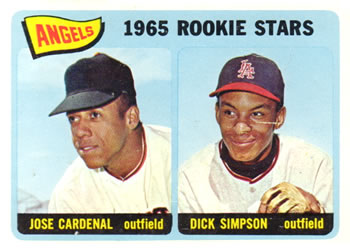 1965 Topps #374 Angels 1965 Rookie Stars (Jose Cardenal / Dick Simpson) Front