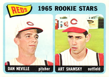 1965 Topps #398 Reds 1965 Rookie Stars (Dan Neville / Art Shamsky) Front