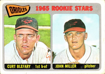 1965 Topps #49 Orioles 1965 Rookie Stars (Curt Blefary / John Miller) Front