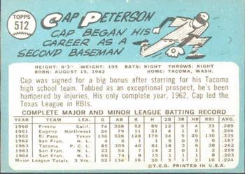 1965 Topps #512 Cap Peterson Back