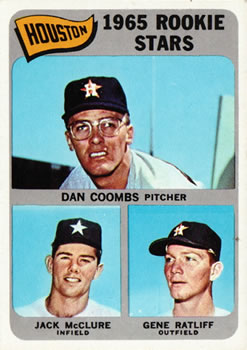 1965 Topps #553 Houston 1965 Rookie Stars (Dan Coombs / Jack McClure / Gene Ratliff) Front