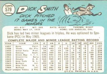 1965 Topps #579 Dick Smith Back