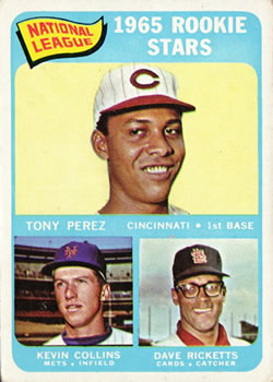 1965 Topps #581 National League 1965 Rookie Stars (Tony Perez / Kevin Collins / Dave Ricketts) Front