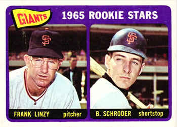 1965 Topps #589 Giants 1965 Rookie Stars (Frank Linzy / Bob Schroder) Front
