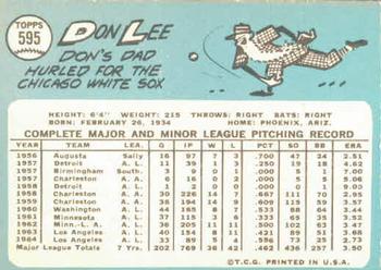 1965 Topps #595 Don Lee Back