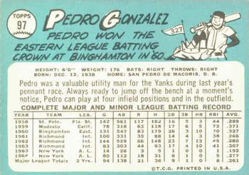 1965 Topps #97 Pedro Gonzalez Back