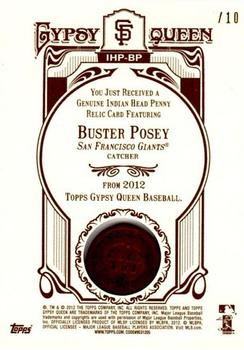2012 Topps Gypsy Queen - Indian Head Penny #IHP-BP Buster Posey  Back
