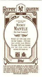 2012 Topps Gypsy Queen - Mini #120a Mickey Mantle  Back