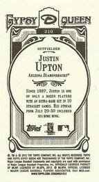 2012 Topps Gypsy Queen - Mini #210a Justin Upton  Back