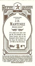 2012 Topps Gypsy Queen - Mini #214 J.D. Martinez  Back