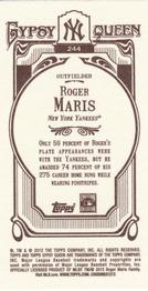 2012 Topps Gypsy Queen - Mini #244 Roger Maris  Back