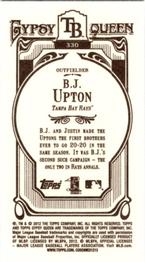 2012 Topps Gypsy Queen - Mini #330 B.J. Upton  Back
