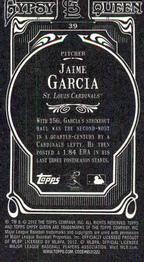 2012 Topps Gypsy Queen - Mini Black #39 Jaime Garcia  Back