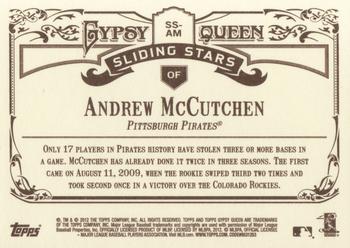 2012 Topps Gypsy Queen - Sliding Stars #SS-AM Andrew McCutchen  Back