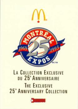 1993 Donruss McDonald's Montreal Expos 25th Anniversary #33 25th Anniversary Logo Front